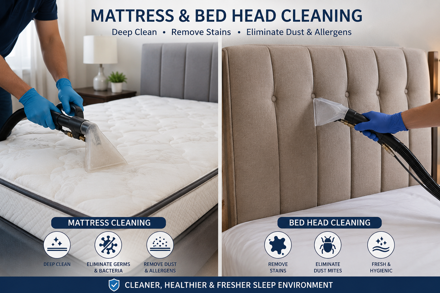 South Clean technician professionally cleaning mattress in Melbourne home